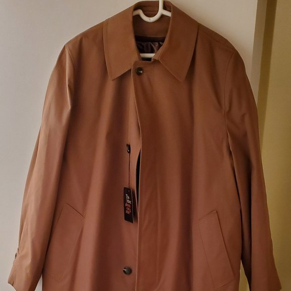 Dupont Zepel Rain/Stain Repeller tan/camel Men's Size 44L liner raincoat #8032 - Picture 1 of 10